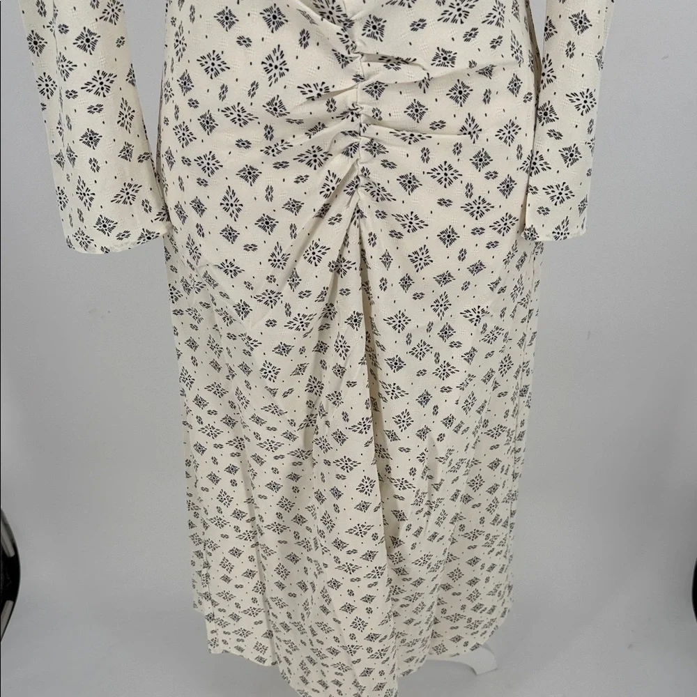 NWT MANGO Printed Ruched Dress SIZE 4 - Picture 4 of 10